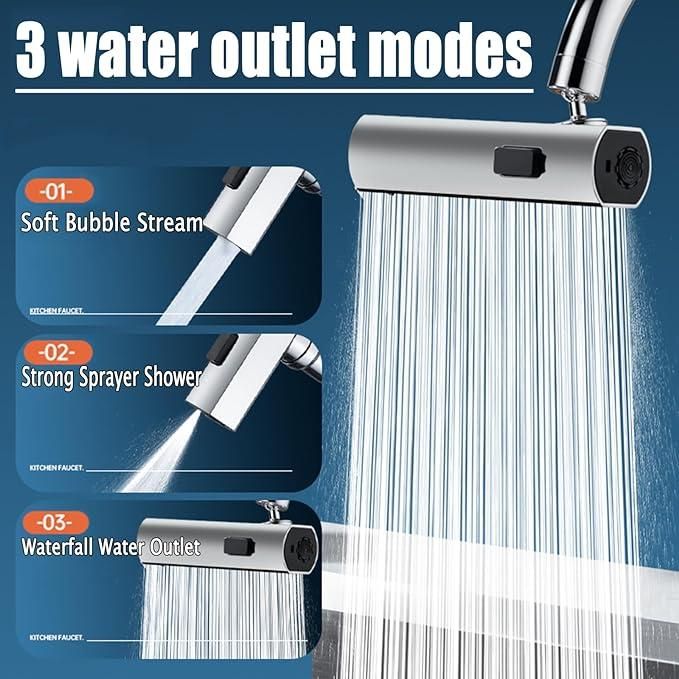 3 in 1 Waterfall Kitchen Faucet